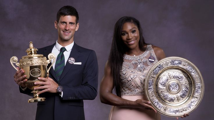 Serena Williams of the United States and Novak Djokovic of Serbia pose at the Champions Dinner at the Guild Hall on day thirteen of the Wimbledon Lawn Tennis Championships at the All England Lawn Tennis and Croquet Club on July 12, 2015 in London, England. 