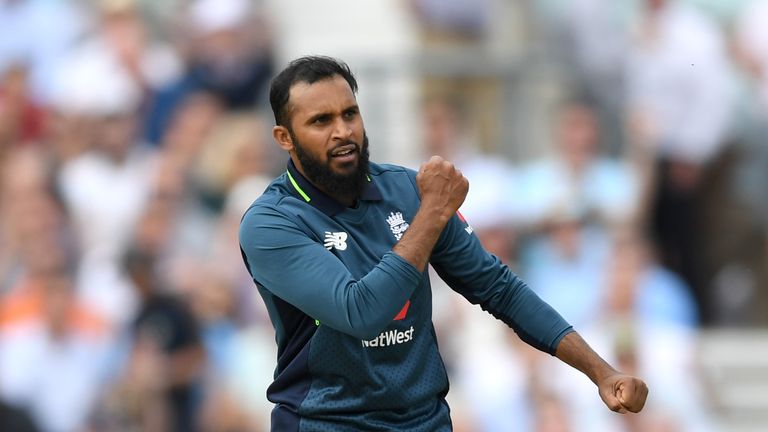 Adil Rashid during the 1st Royal London ODI match between England and Australia at The Kia Oval on June 13, 2018 in London, England.