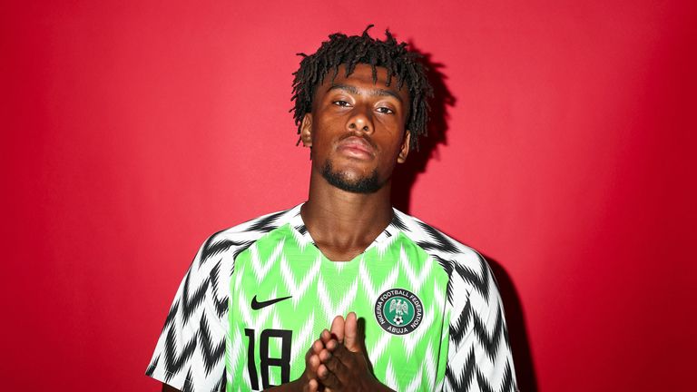 Alex Iwobi of Nigeria poses during the official FIFA World Cup 2018 portrait session