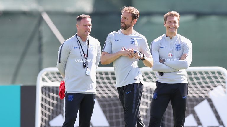 Allan Russell (right) pictured with Gareth Southgate and Steve Holland
