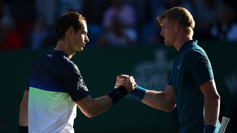 Kyle Edmund has claimed his first win over Andy Murray