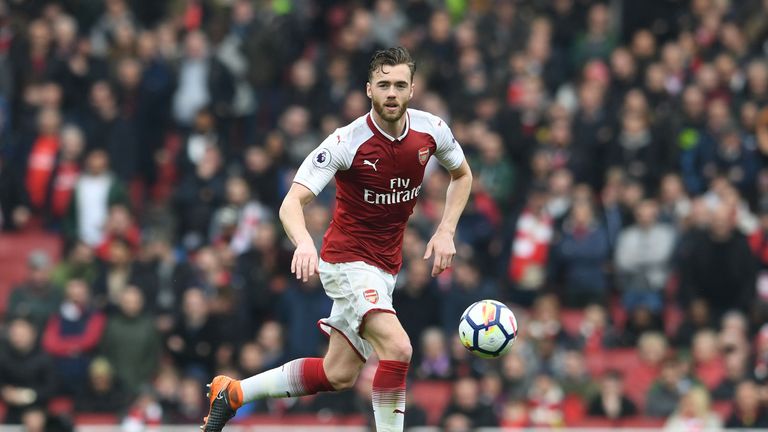 Calum Chambers during the Premier League match between Arsenal and Southampton at Emirates Stadium on April 8, 2018