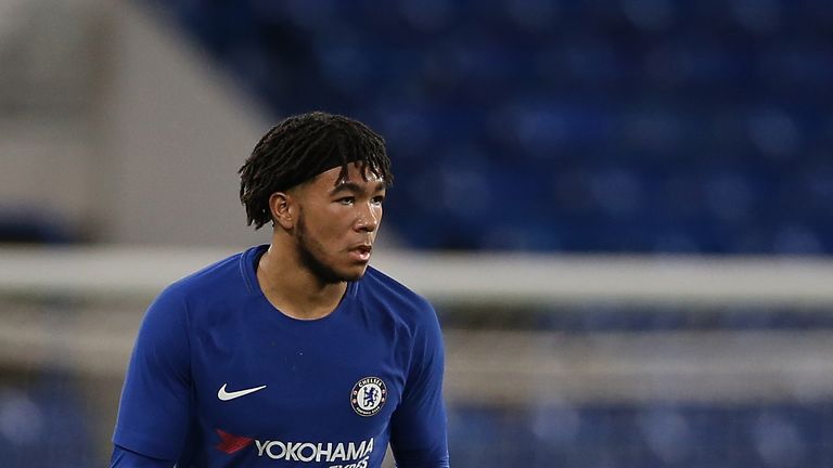  Reece James of Chelsea in action during the Checkatrade Trophy quarter final match between Chelsea U21 and Oxford United