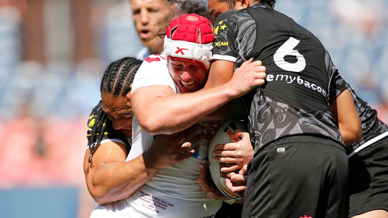 DENVER, CO - JUNE 23: caption during a Rugby League Test Match between England and the New Zealand Kiwis at Sports Authority Field at Mile High on June 23, 2018 in Denver, Colorado. (Photo by Russell Lansford/Getty Images)