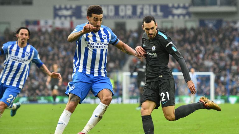 Connor Goldson in action for Brighton 