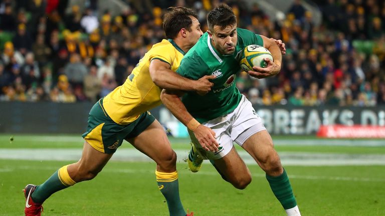 during the International test match between the Australian Wallabies and Ireland at AAMI Park on June 16, 2018 in Melbourne, Australia.