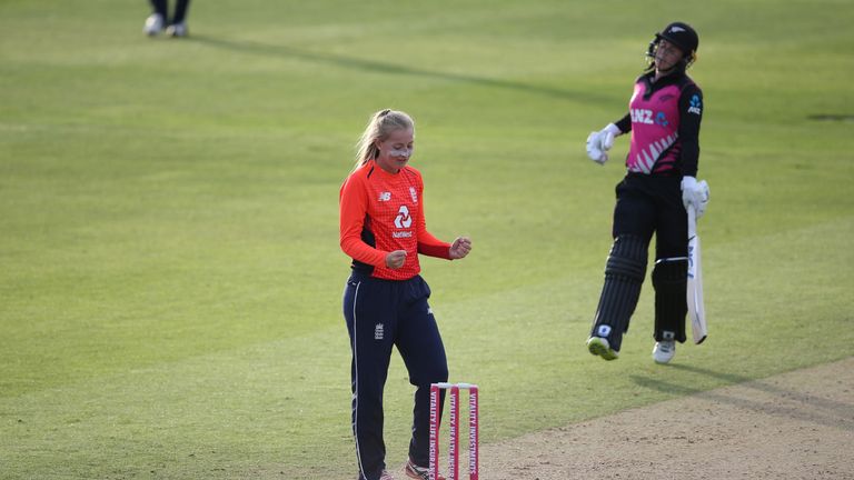Sophie Ecclestone took four wickets as England beat New Zealand