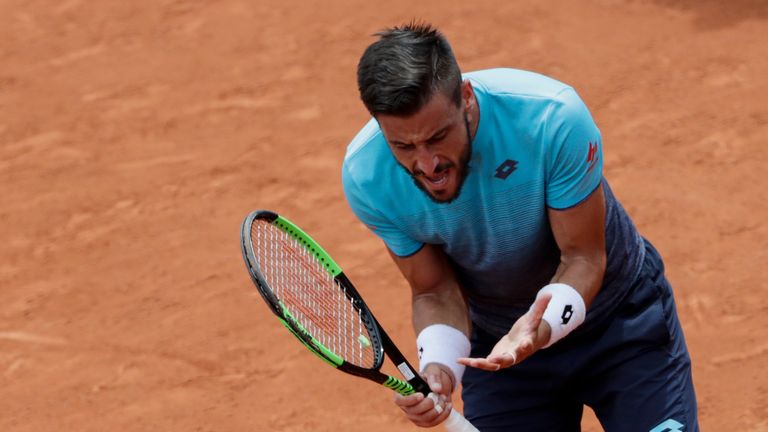 Damir Dzumhur was broken to love when serving for the match in the fourth set