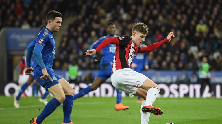 Sheffield United's David Brooks against Leicester