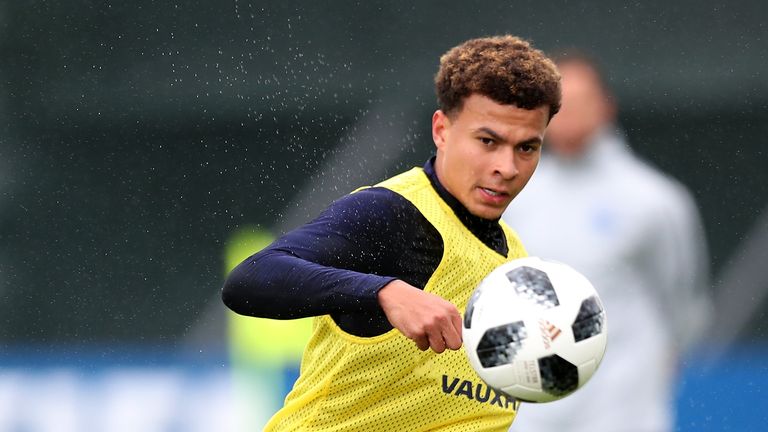 Dele Alli trains with England