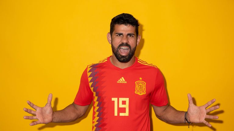 Diego Costa of Spain poses during the official FIFA World Cup 2018 portrait session