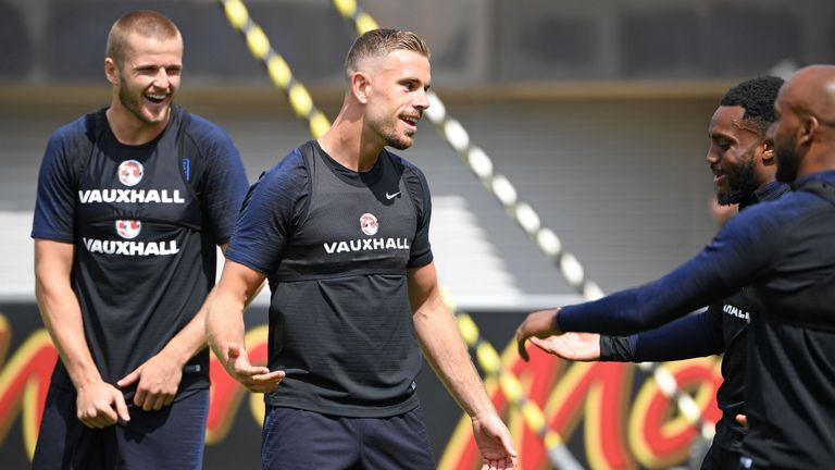 Eric Dier and Jordan Henderson training with England