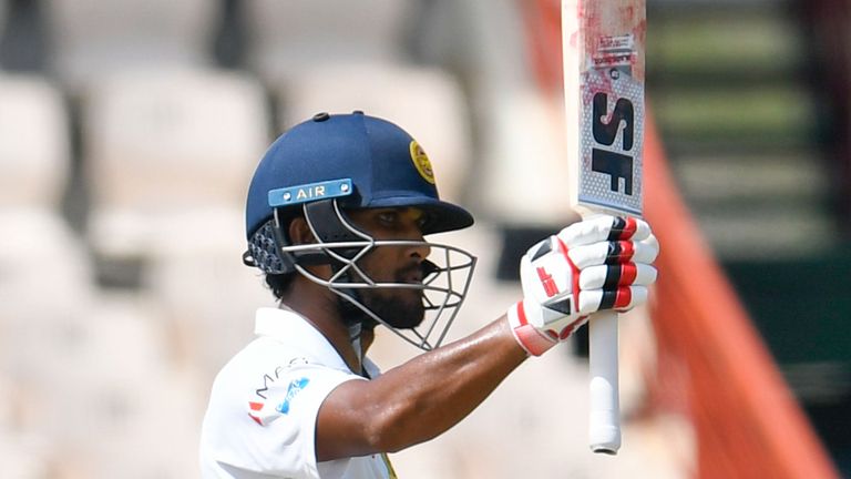 Sri Lanka's Dinesh Chandimal was left stranded on 119 not out