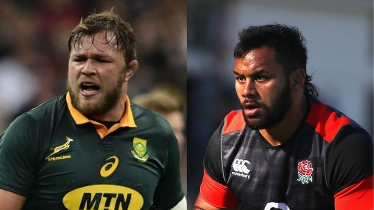Battle of the No.8 as Duane Vermeulen (L) and Billy Vunipola get ready to do battle