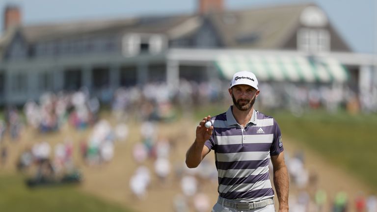 Dustin Johnson during the third round of the 2018 U.S. Open at Shinnecock Hills Golf Club on June 16, 2018 in Southampton, New York.