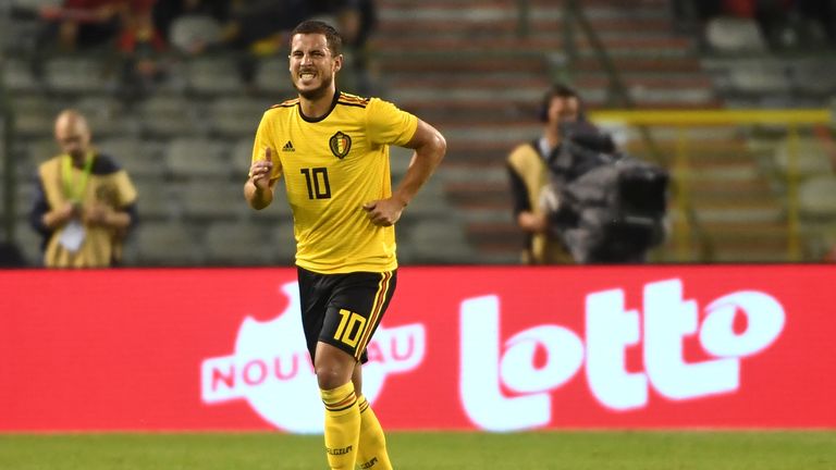 Eden Hazard limped off in Belgium's win over Costa Rica