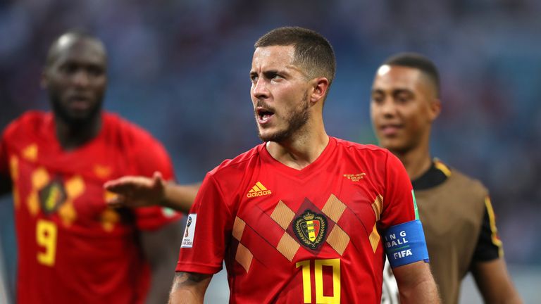 Eden Hazard at full-time in the 2018 World Cup, group G match between Belgium and Panama at Fisht Stadium on June 18, 2018