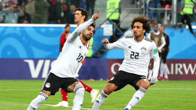 Mohamed Salah during the 2018 FIFA World Cup Russia group A match between Russia and Egypt at Saint Petersburg Stadium on June 19, 2018 in Saint Petersburg, Russia.