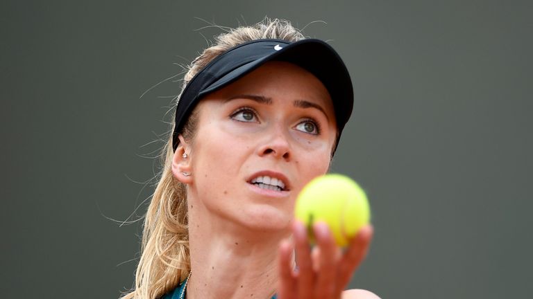 Ukraine's Elina Svitolina serves to Romania's Mihaela Buzarnescu during their women's singles third round match on day six of The Roland Garros 2018 French Open tennis tournament in Paris on June 1, 2018.