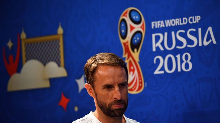 England's coach Gareth Southgate attends a press conference at Nizhny Novgorod stadium 