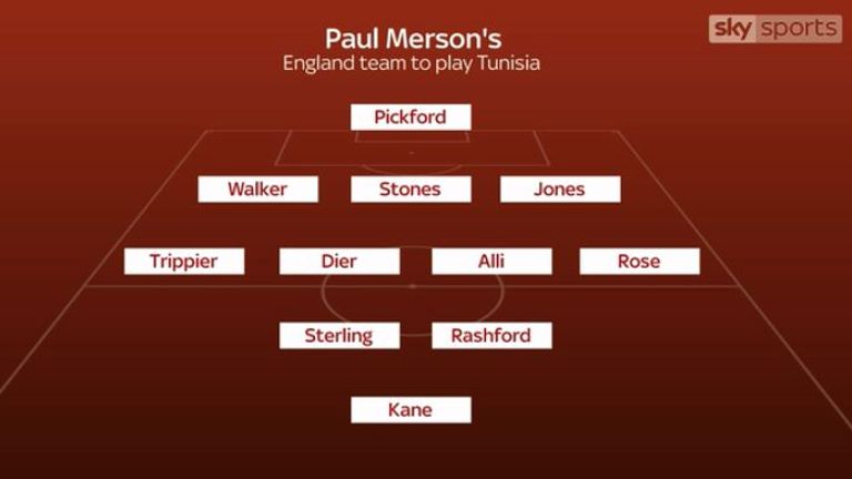 Paul Merson's starting XI for England's World Cup opener against Tunisia