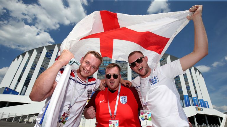 England fans ahead of the World Cup match with Panama