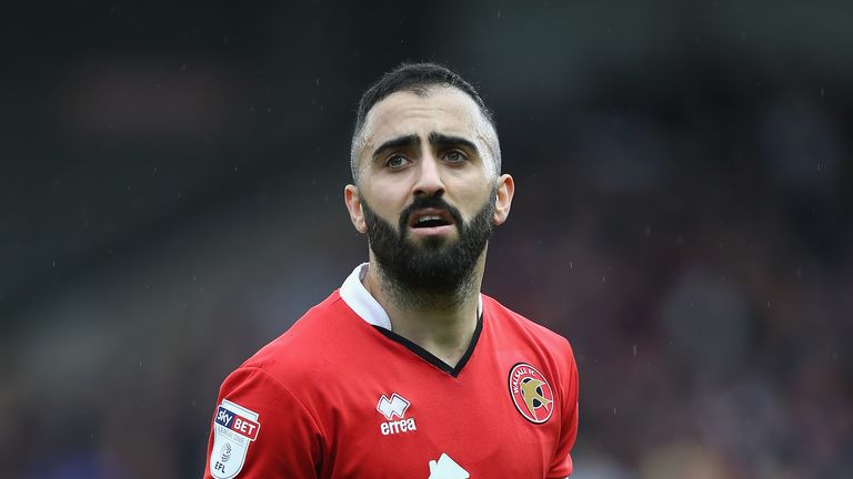 Erhun Oztumer in action for Walsall