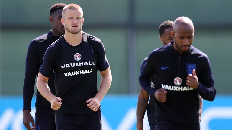 Eric Dier during an England training session on June 27, 2018 in Saint Petersburg, Russia.
