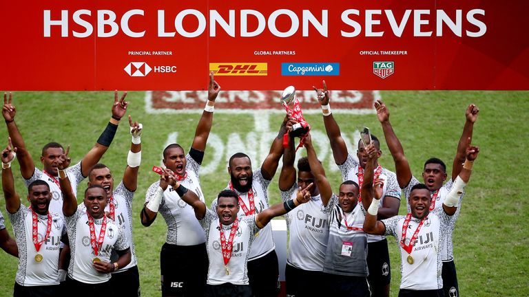  on day two of the HSBC London Sevens at Twickenham Stadium on June 3, 2018 in London, United Kingdom.