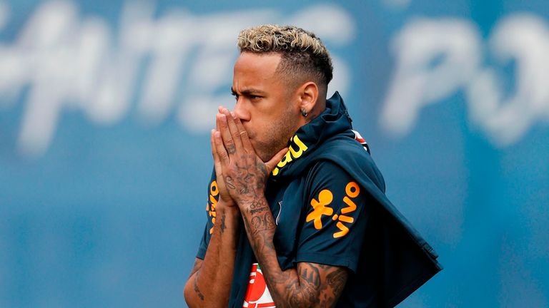 Neymar during Brazil training