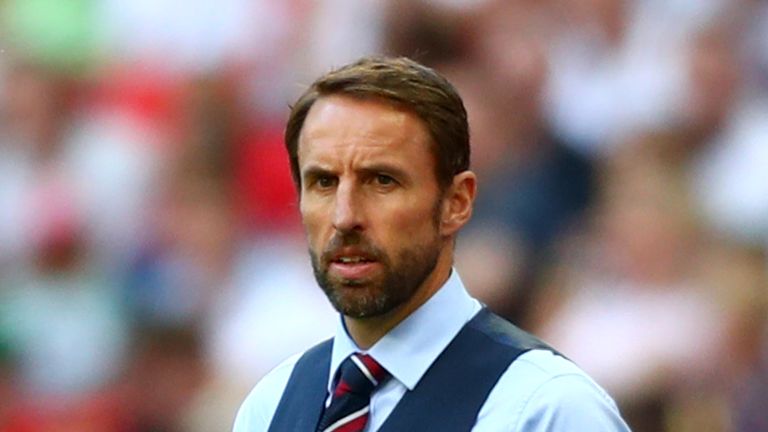 England manager Gareth Southgate during a World Cup warm-up against Nigeria at Wembley