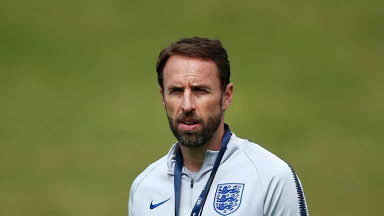 Gareth Southgate during a xxx at St Georges Park on May 28, 2018 in Burton-upon-Trent, England.