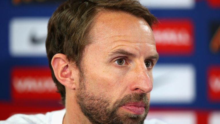 Gareth Southgate during the England press conference at St Georges Park on June 6, 2018 in Burton-upon-Trent, England.
