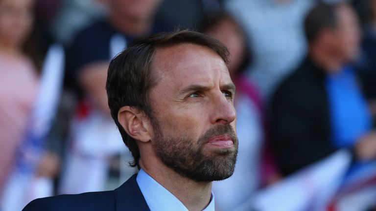 Gareth Southgate of England of Costa Rica during the International friendly match between England and Costa Rica at Elland Road on June 7, 2018 in Leeds, England.
