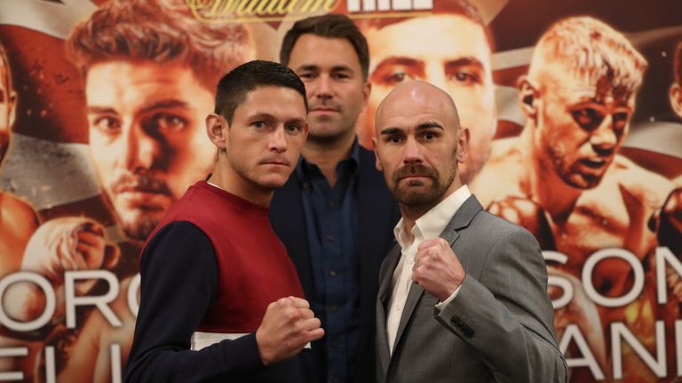 NEWCASTLE BOXING PROMOTION,.PRESS CONFERENCE,.CIVIC CENTRE,NEWCASTLE.PIC;LAWRENCE LUSTIG.WBC INTERNATIONAL SUPER BANTAMWEIGHT TITLE.GAVIN McDONNELL AND STUART HALL.COME FACE TO FACE BEFORE THEY CLASH ON EDDIE HEARNS MATCHROOM PROMOTION AT THE METRO ARENA,NEWCASTLE ON SATURDAY(16TH JUNE)