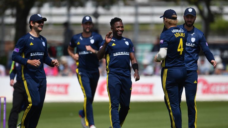 during the Royal London One-Day Cup match between Sussex and Hampshire at The 1st Central County Ground on May 19, 2018 in Hove, England.