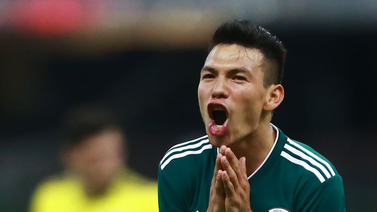Hirving Lozano has one goal and one assist so far in Russia