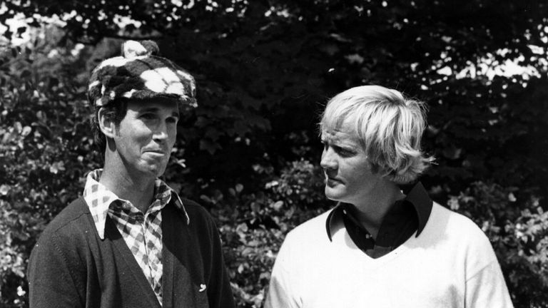 Hubert Green with Jack Nicklaus at the 1974 Open at Royal Lytham & St Annes 