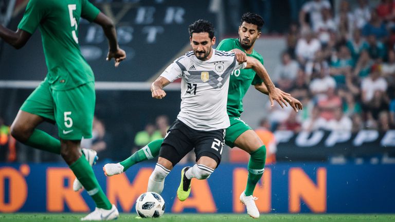 lkay Guendogan of Germany in action during the international friendly match between Germany and Saudi Arabia at BayArena on June 8, 2018 in Leverkusen, Germany. (Photo by Alexander Scheuber/Bongarts/Getty Images)