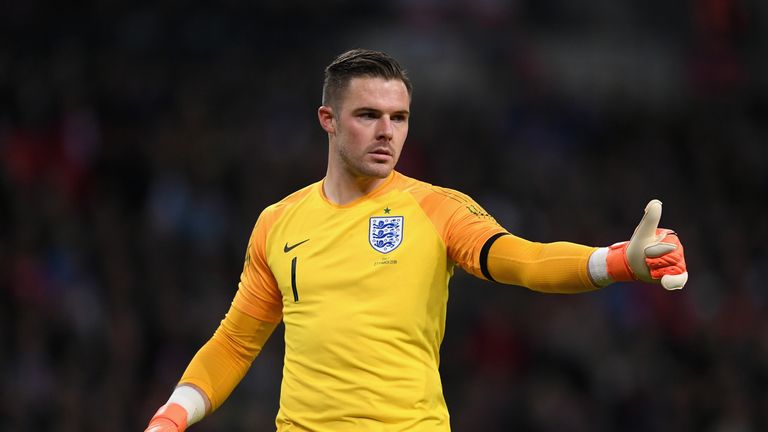 Jack Butland during the International friendly between England and Italy at Wembley Stadium on March 27, 2018 in London, England.