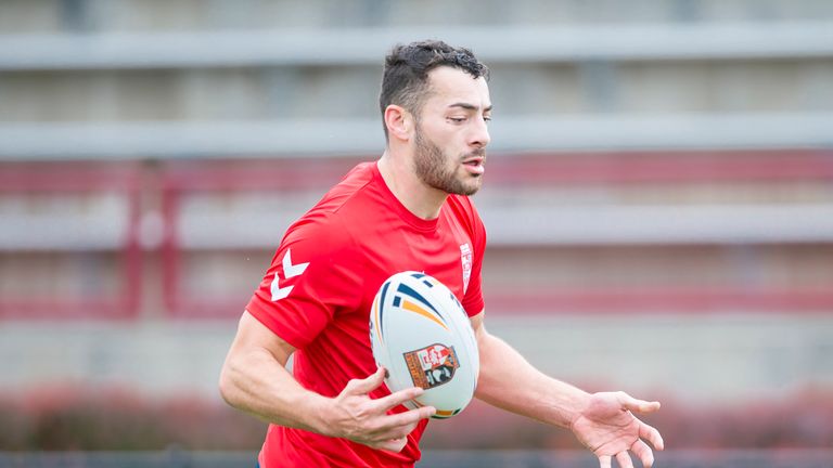 Jake Connor during an England training session in Denver