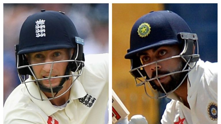 England Test captain Joe Root and India's opposite number Virat Kohli