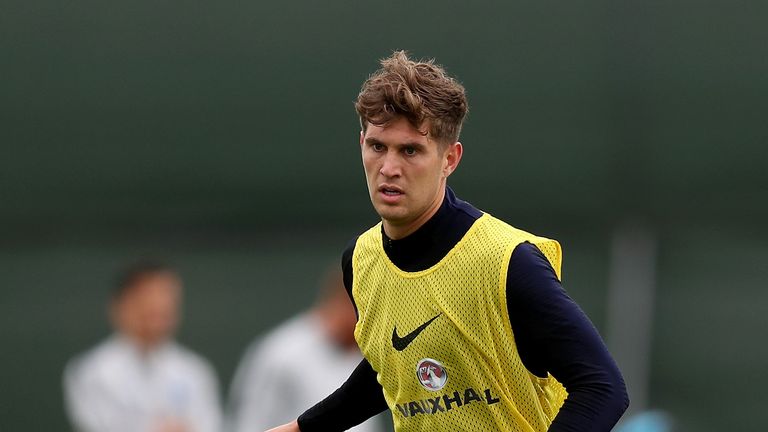 John Stones trains with England