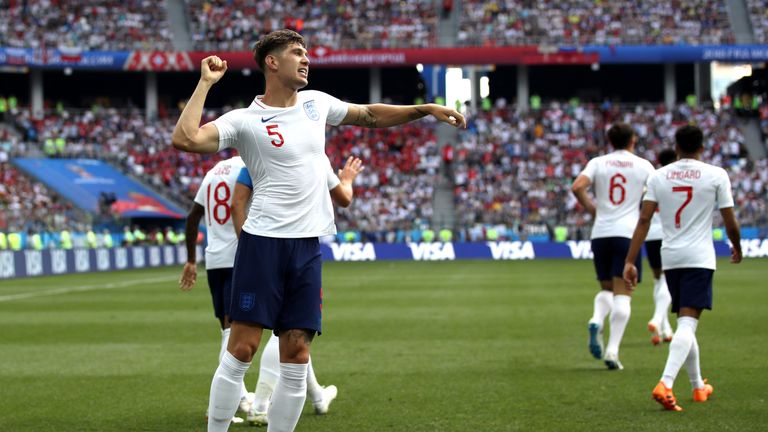 John Stones celebrates his goal