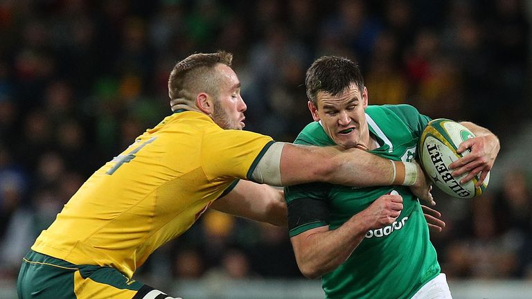 during the International test match between the Australian Wallabies and Ireland at AAMI Park on June 16, 2018 in Melbourne, Australia.