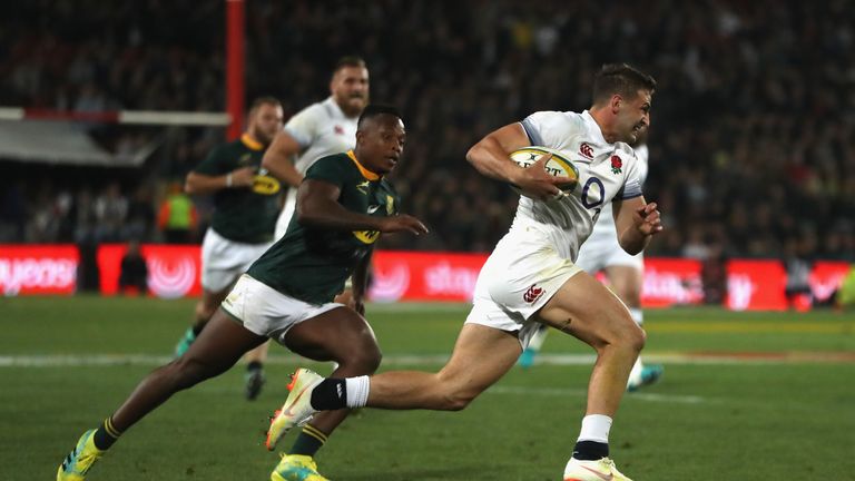 Jonny May during the first Test match between South Africa and England at Elllis Park on June 9, 2018 in Johannesburg, South Africa.
