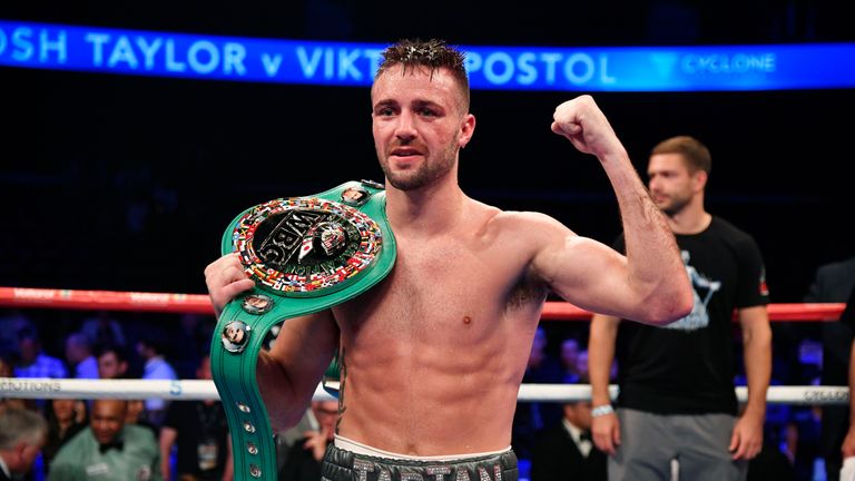 Josh Taylor and Viktor Postol in action at the SSE Hydro in Glasgow