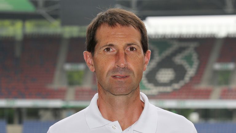 HANOVER, GERMANY - JULY 08:  Assistent coach Julen Masach poses during the team presentation at HDI-Arena on July 8, 2014 in Hanover, Germany.  (Photo by Lars Kaletta/Bongarts/Getty Images)