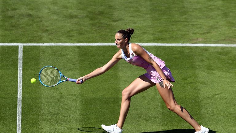  during Day XX of the Nature Valley International at Devonshire Park on June 25, 2018 in Eastbourne, United Kingdom.