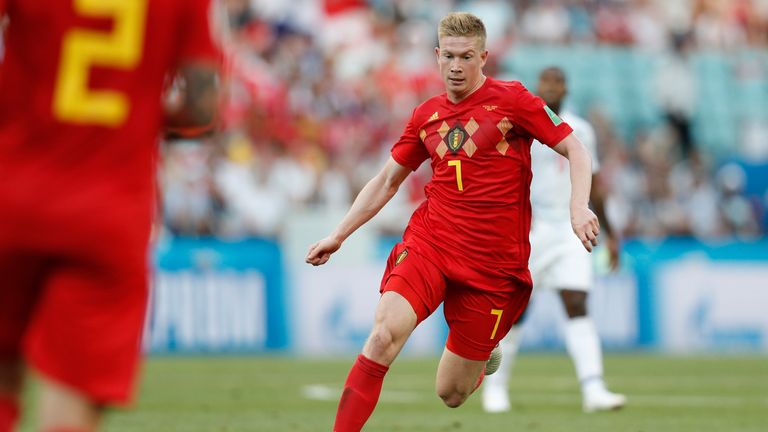 Kevin De Bruyne in action during the Group G match between Belgium and Panama at the Fisht Stadium in Sochi on June 18, 2018